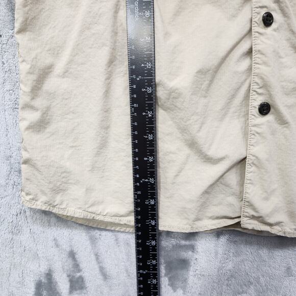 Eddie Bauer Shirt Mens L Beige Cotton Classic Fit Short Sleeve Button Down - Picture 8 of 9